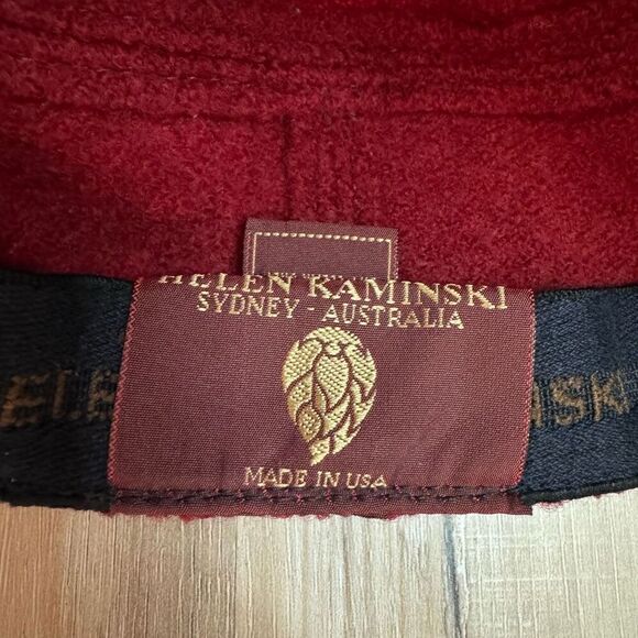 Helen Kaminski One Size Pure Wool Felt Hunter Cap Hat Maroon Red Earthy Outdoor